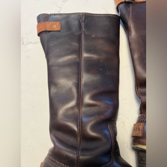 Sorel Slimpack Tall Boots nutmeg brown leather upper equestrian size 6 US - Picture 2 of 10